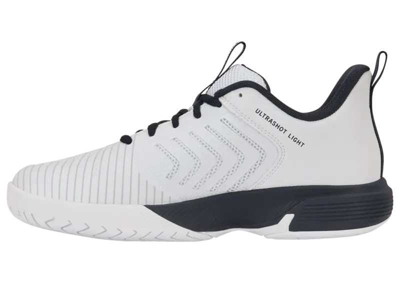 KSwiss Junior Tennis Shoes Ultrashot Light - All Court - White/Carbon/Baltic