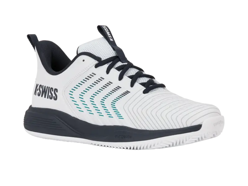 KSwiss Men's Tennis Shoes Ultrashot Light - Clay Court - White/Carbon/Baltic