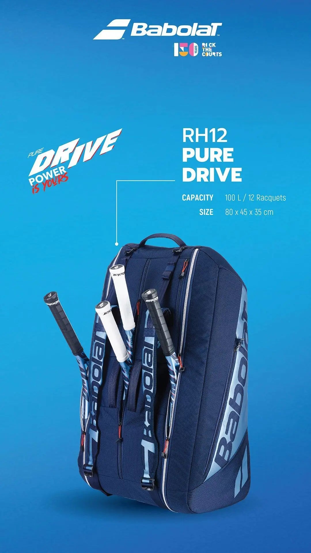 Babolat Tennis Bag Pure Drive 12 Racquets