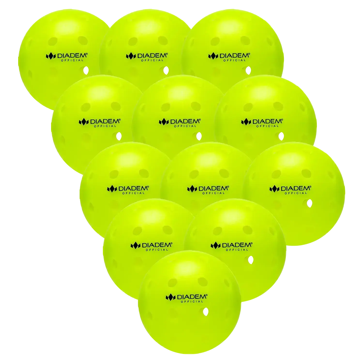 Diedem Official Pickleball Outdoor Ball - 12 Pk Neon