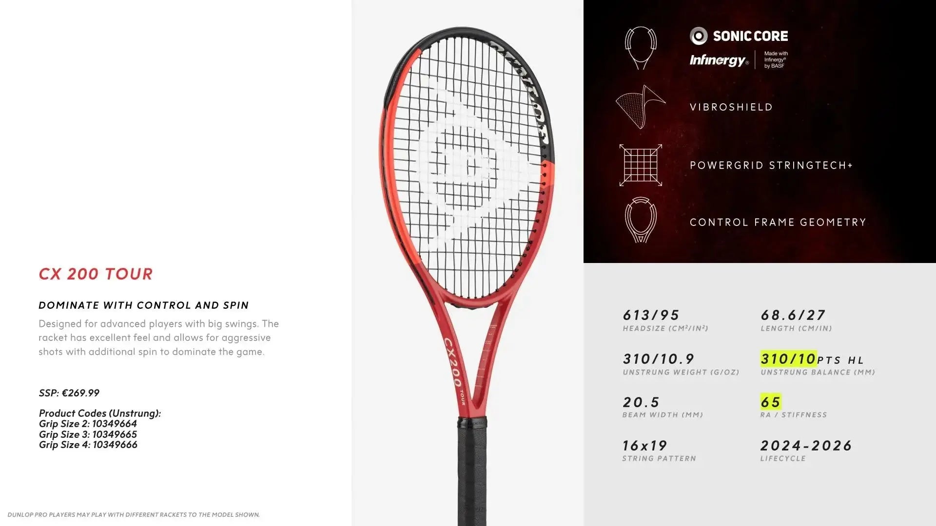 Dunlop CX200 Tour Tennis Racquet (Unstrung)