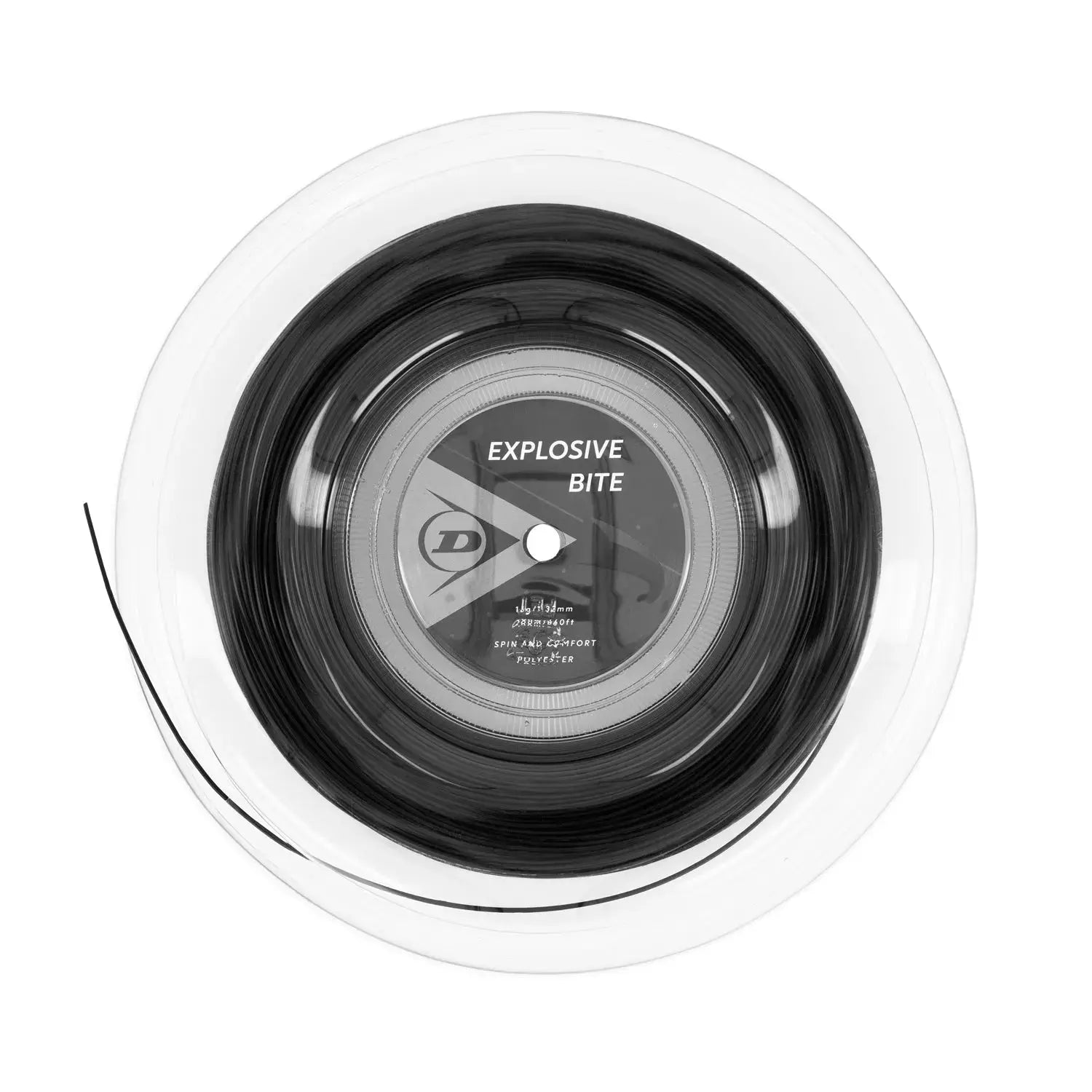 Dunlop Tennis String Explosive Bite 16G 200M Reel Black - Polyester - Shaped