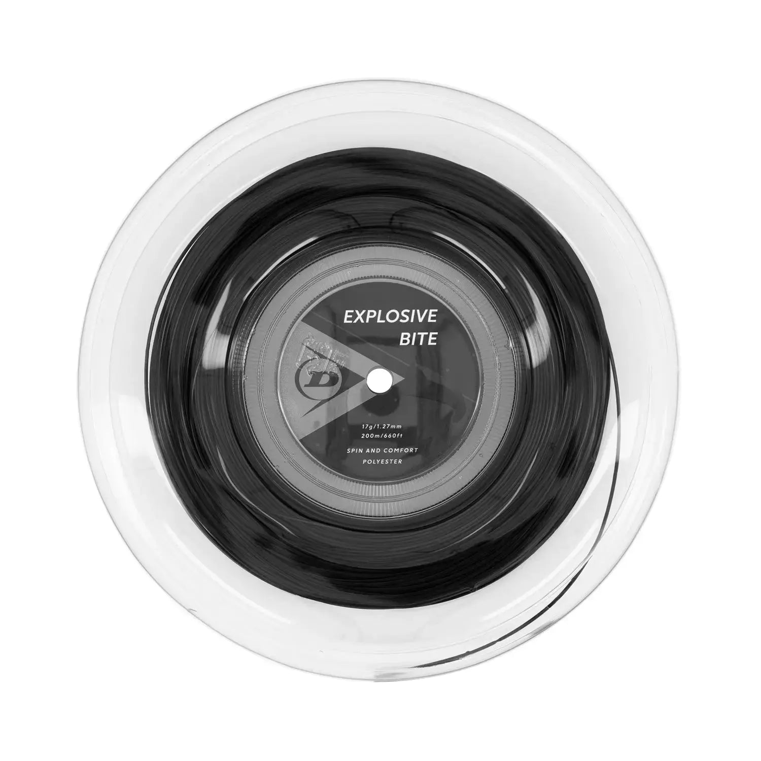 Dunlop Tennis String Explosive Bite 17G 200M Reel Black - Polyester - Shaped