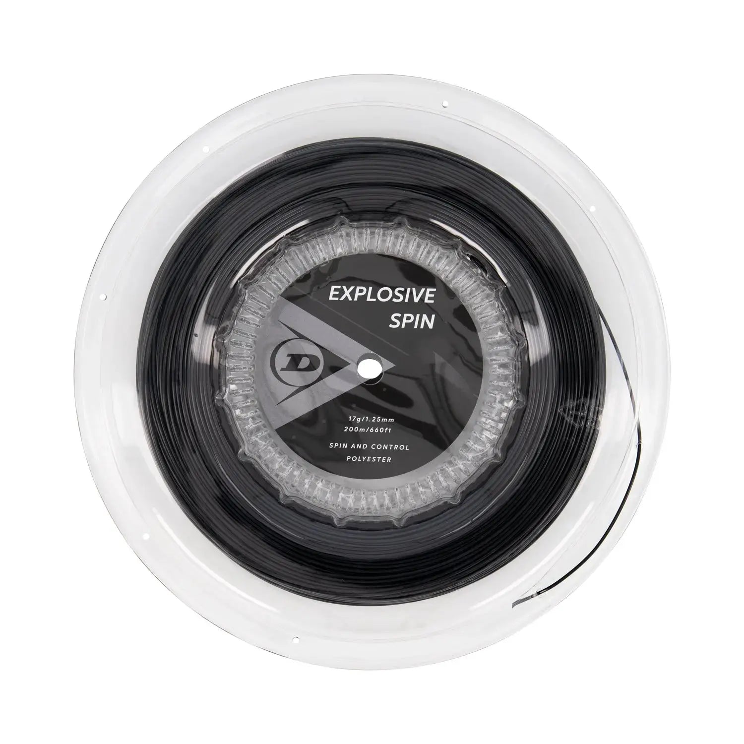 Dunlop Tennis String Explosive Spin 17G 200M Reel Black - Polyester - Shaped