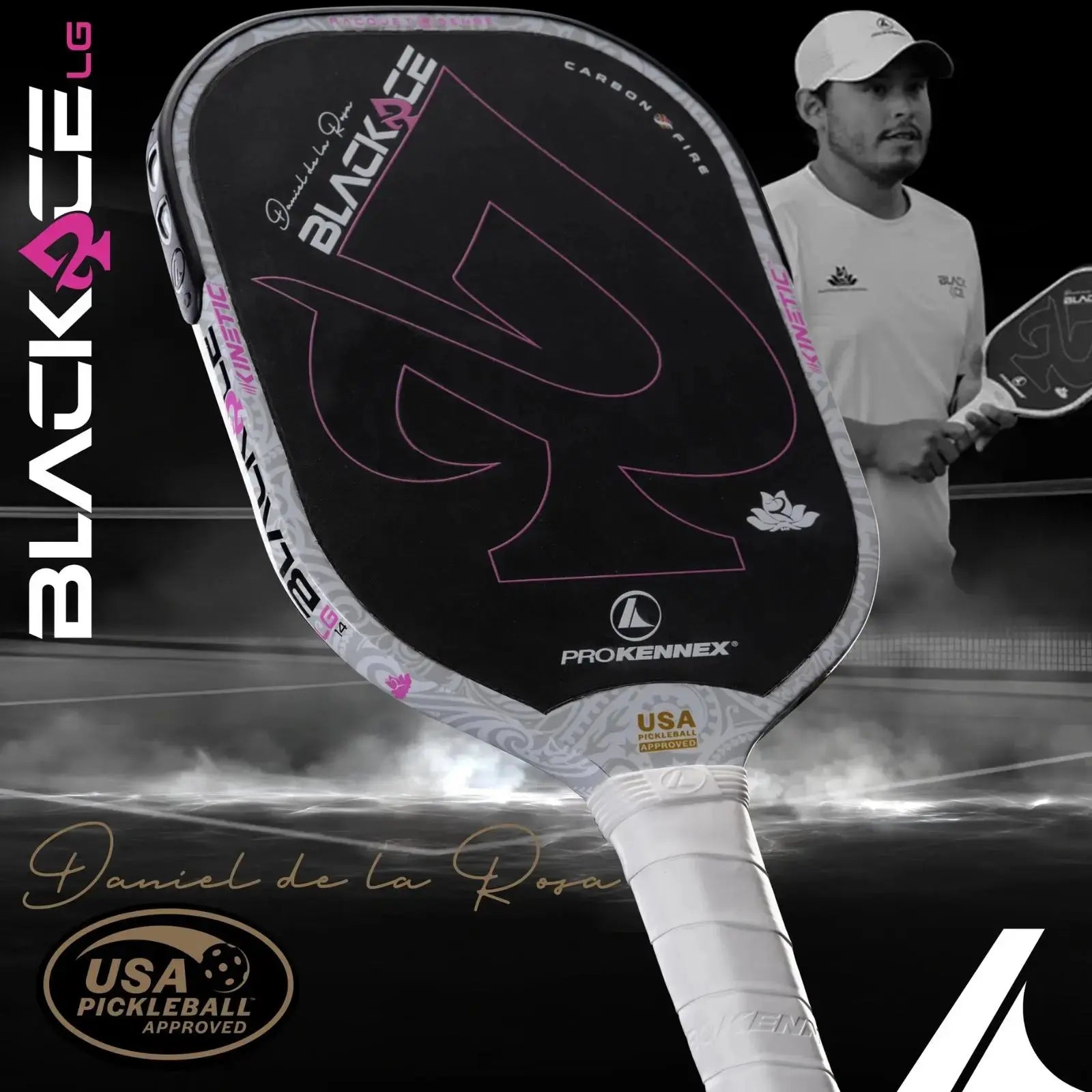Pro Kennex Pickleball Paddel Kinetic Black Ace Lg 14 - White (225g)