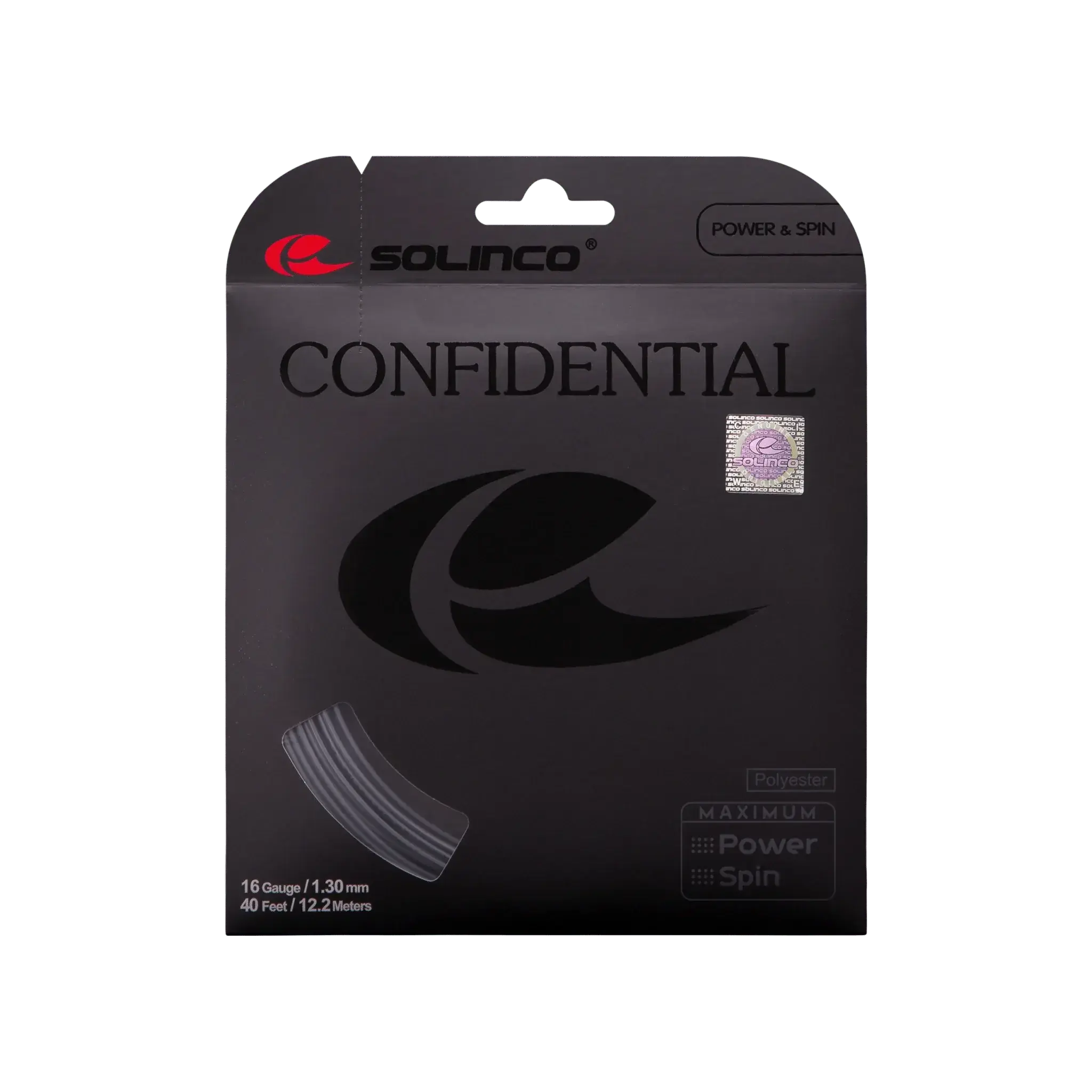Solinco Confidential Tennis String Set 1.3mm 16 Gauge - Black