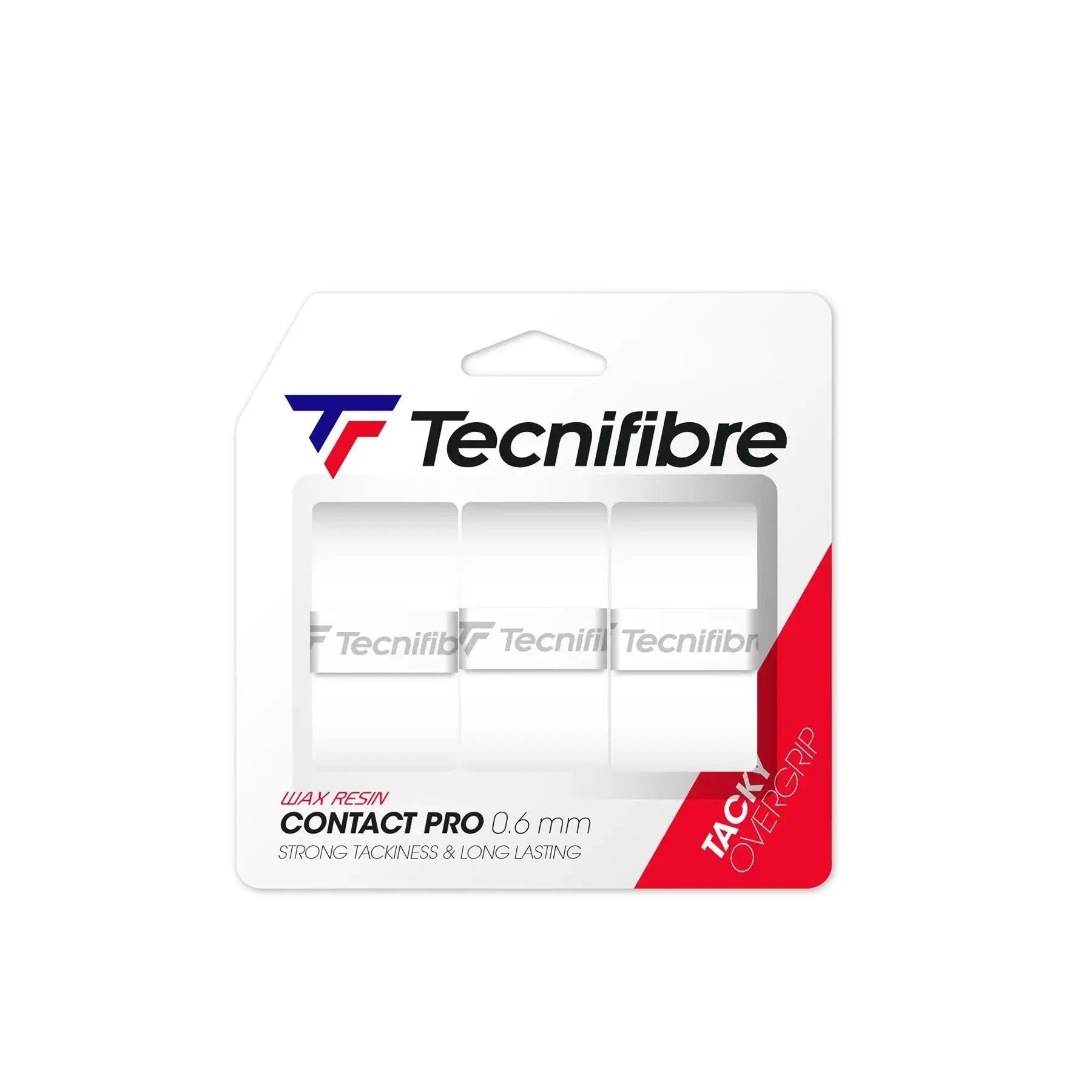 Tecnifibre Over Grip Contact Soft- Wax Resin 0.6Mm-3 Pack - White