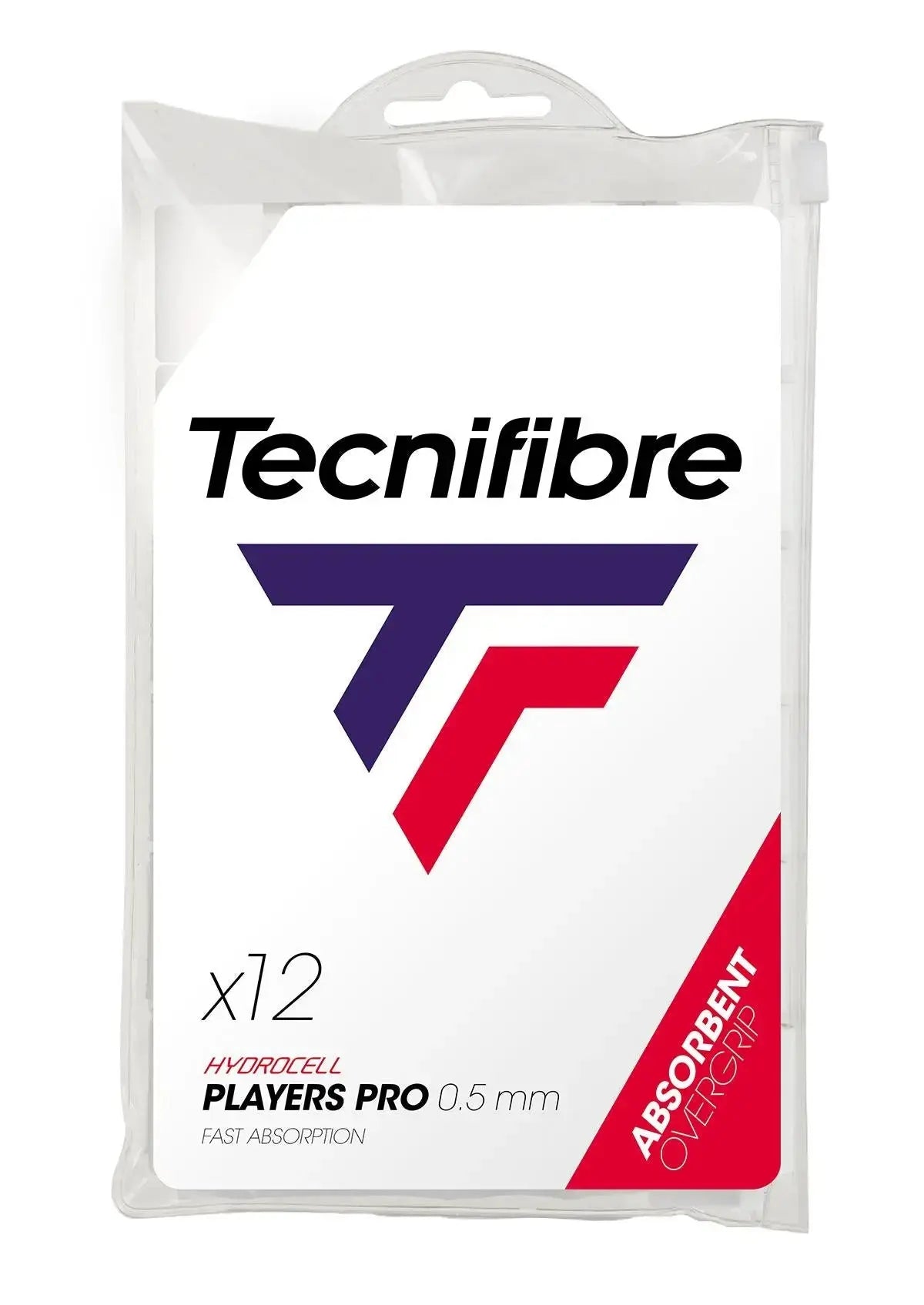 Tecnifibre Over Grip Players PRO- Hydrocell Bond 0.5Mm-12 Pack - White