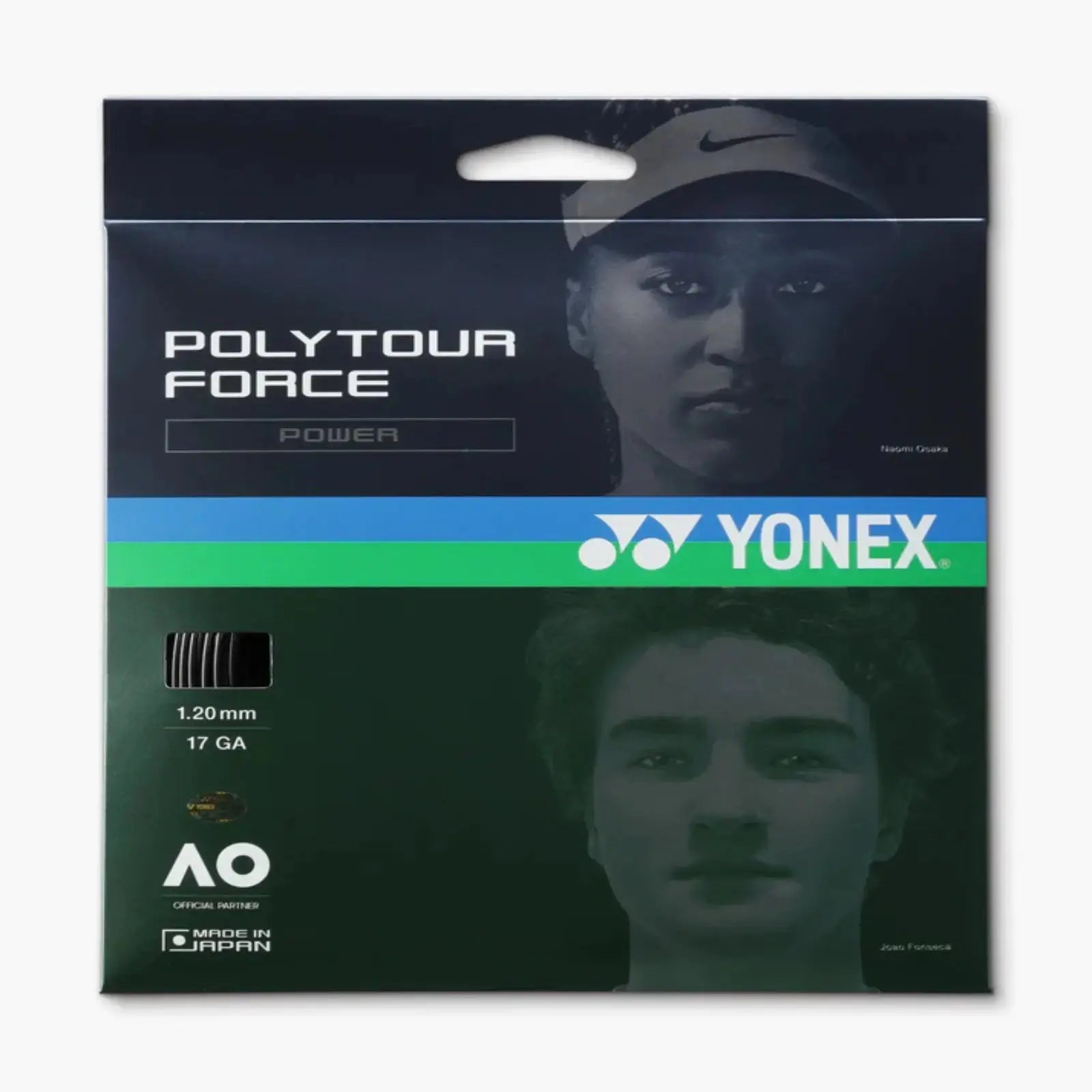 Yonex Polytour Force Power 1.20 17 GA Tennis String Set -Black