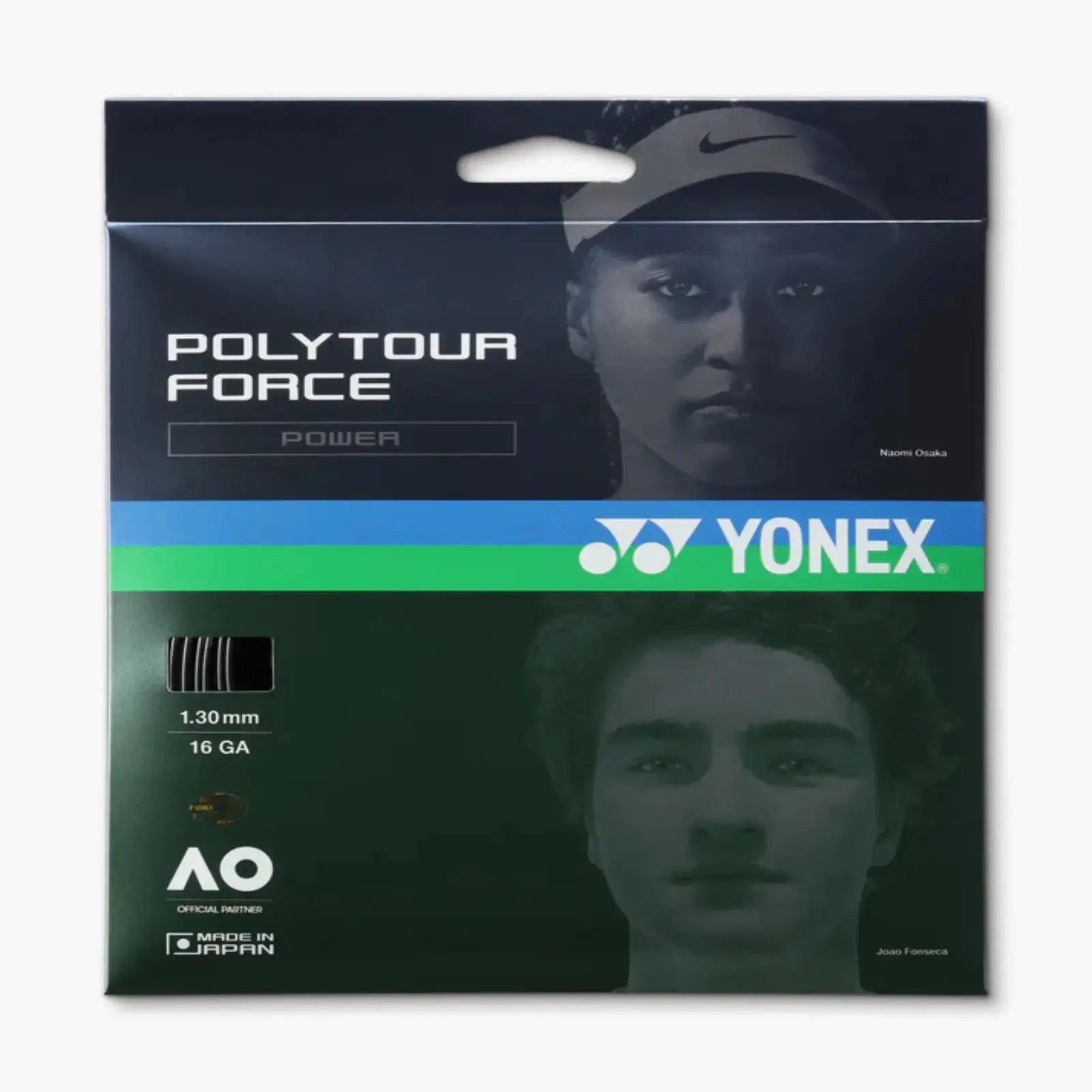 Yonex Polytour Force Power 1.30 16 GA Tennis String Set-Black