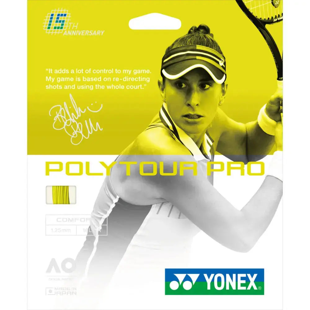 Yonex Polytour Pro Comfort 15th Anniversary Limited 1.25 16L GA Tennis String Set-Flash Yellow