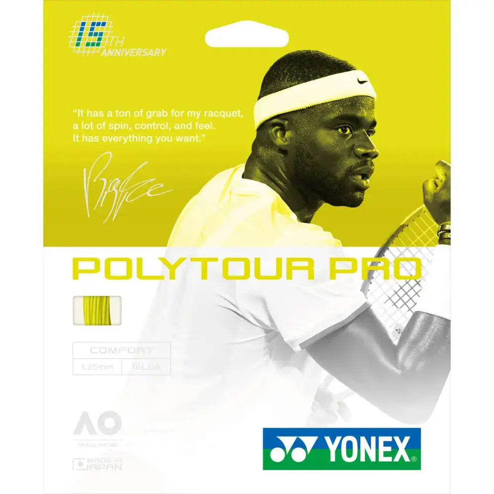 Yonex Polytour Pro Comfort 15th Anniversary Limited 1.25 16L GA Tennis String Set-Flash Yellow