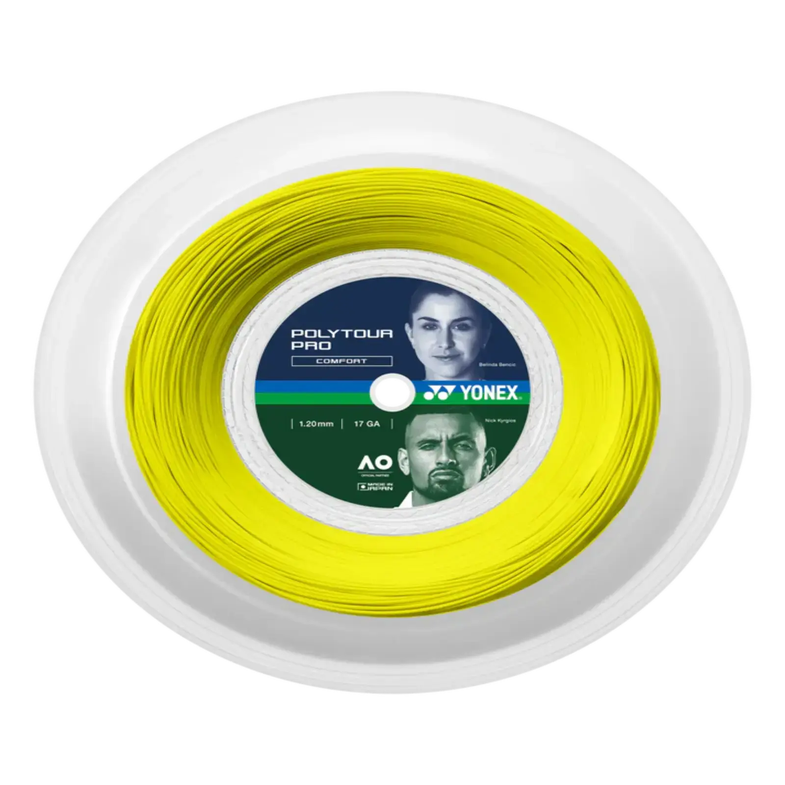 Yonex Polytour Pro Comfort 1.25 16L GA Tennis String 200m Coil-Yellow