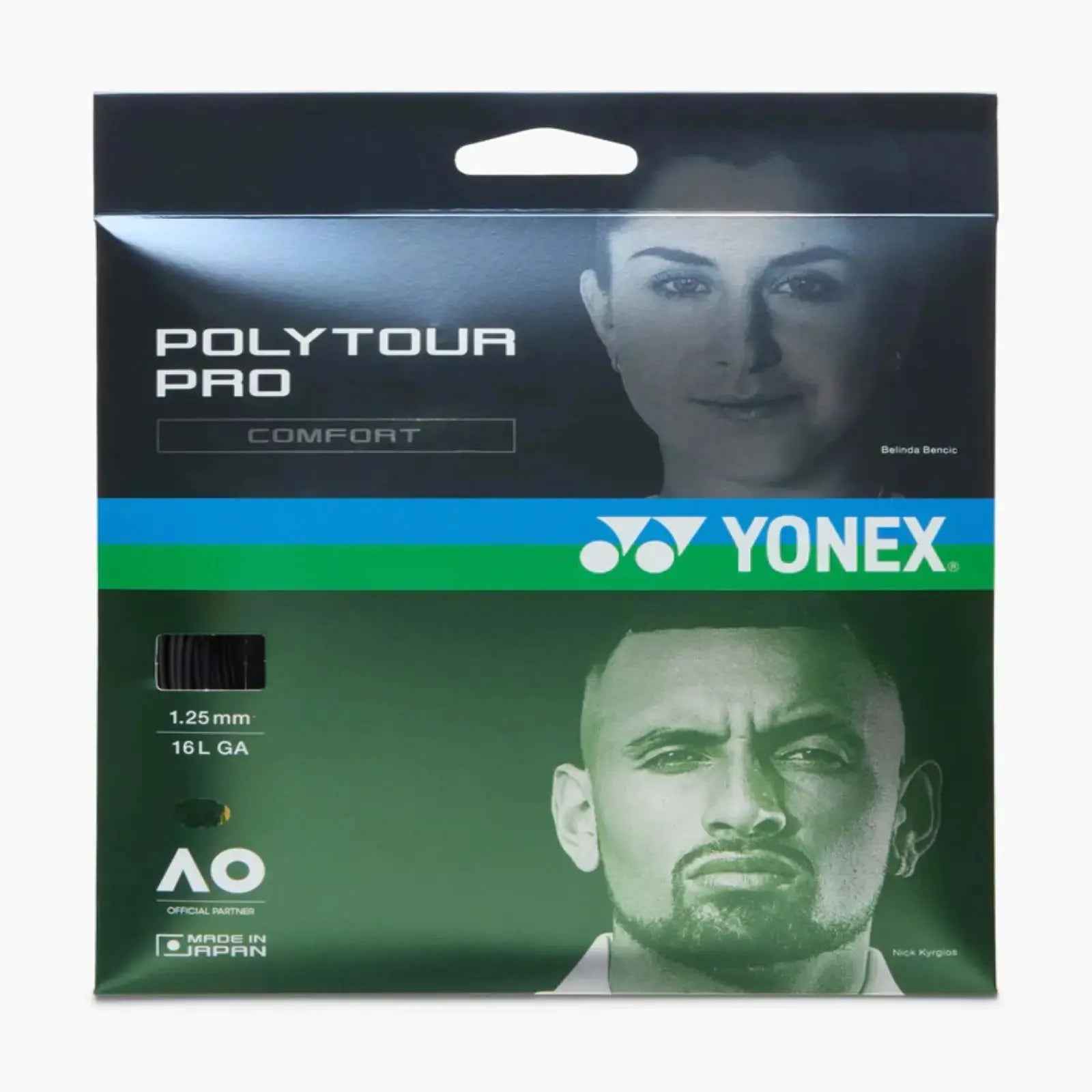 Yonex Polytour Pro Comfort 1.25 16L GA Tennis String Set- Graphite