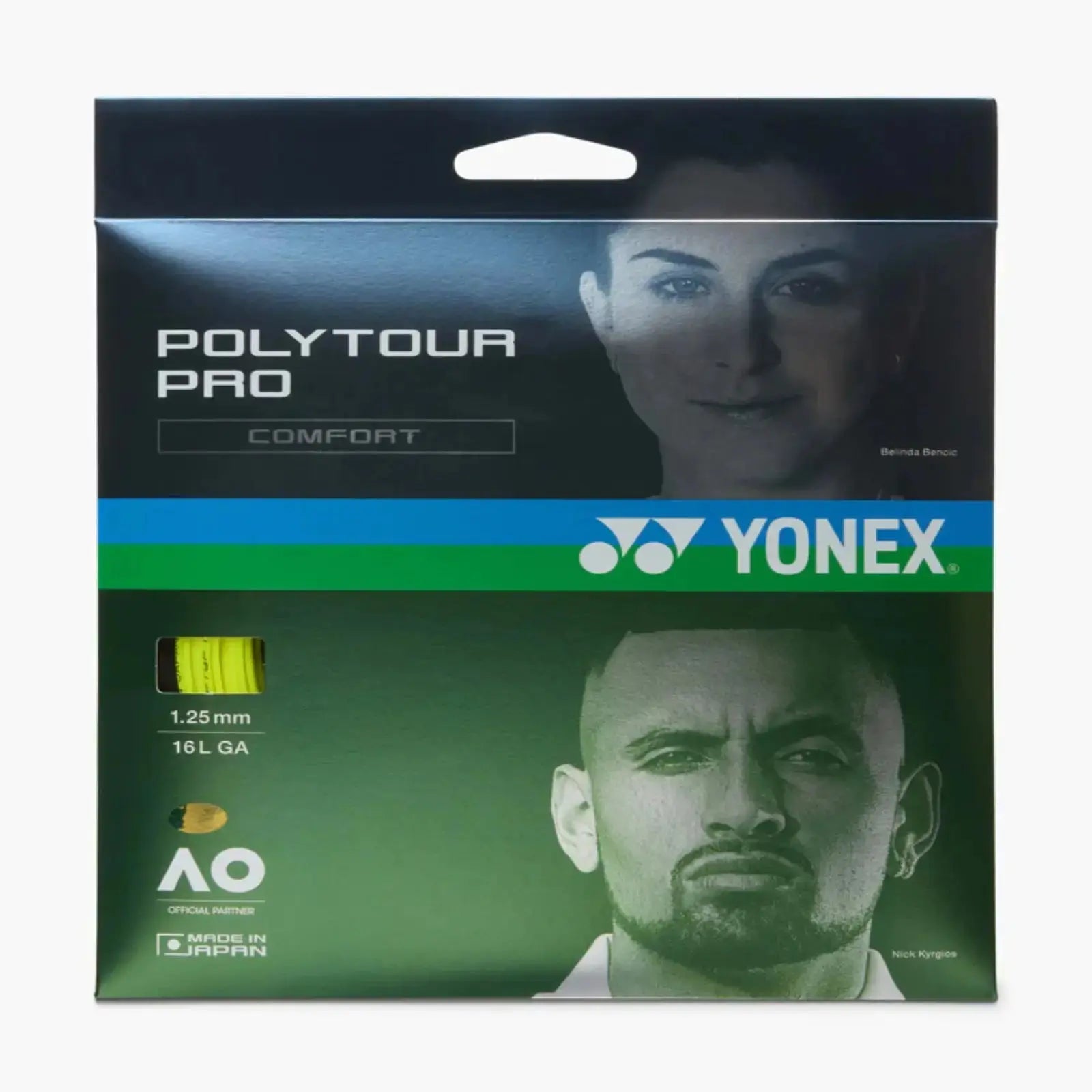 Yonex Polytour Pro Comfort 1.25 16L GA Tennis String Set-Yellow