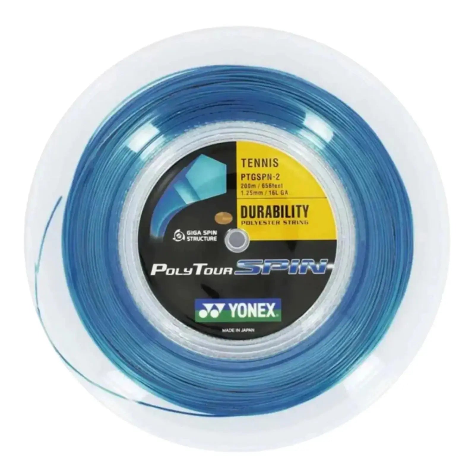 Yonex Polytour Spin 1.25 16L GA Tennis String 200m Coil-Cobalt Blue