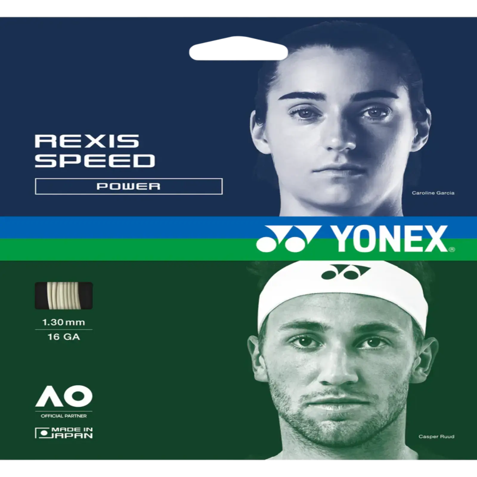 Yonex Rexis Speed Power 1.30 16 GA Tennis String 12m Set-White