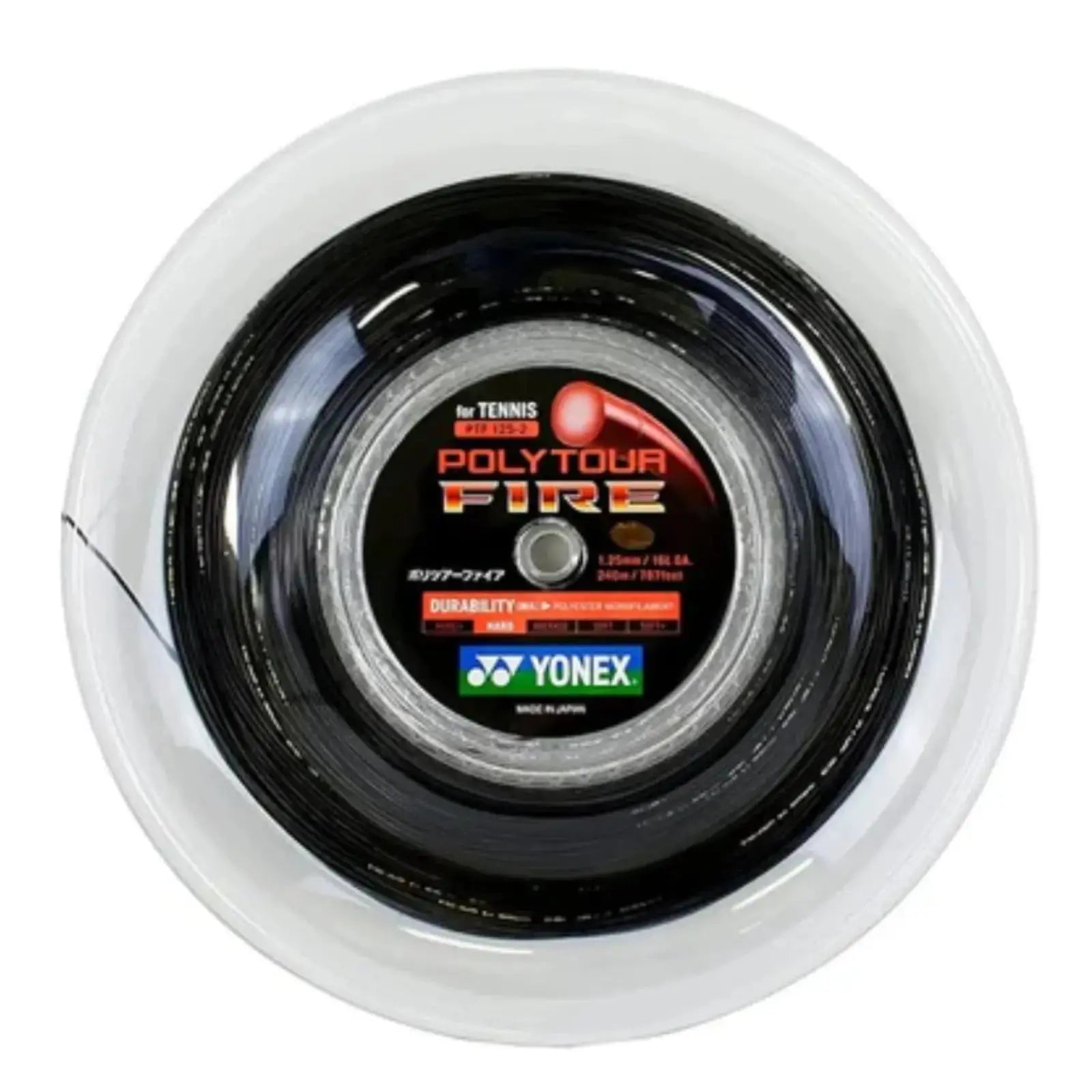 Yonex Tour FIRE 1.25 Tennis String 200m Coil-Black