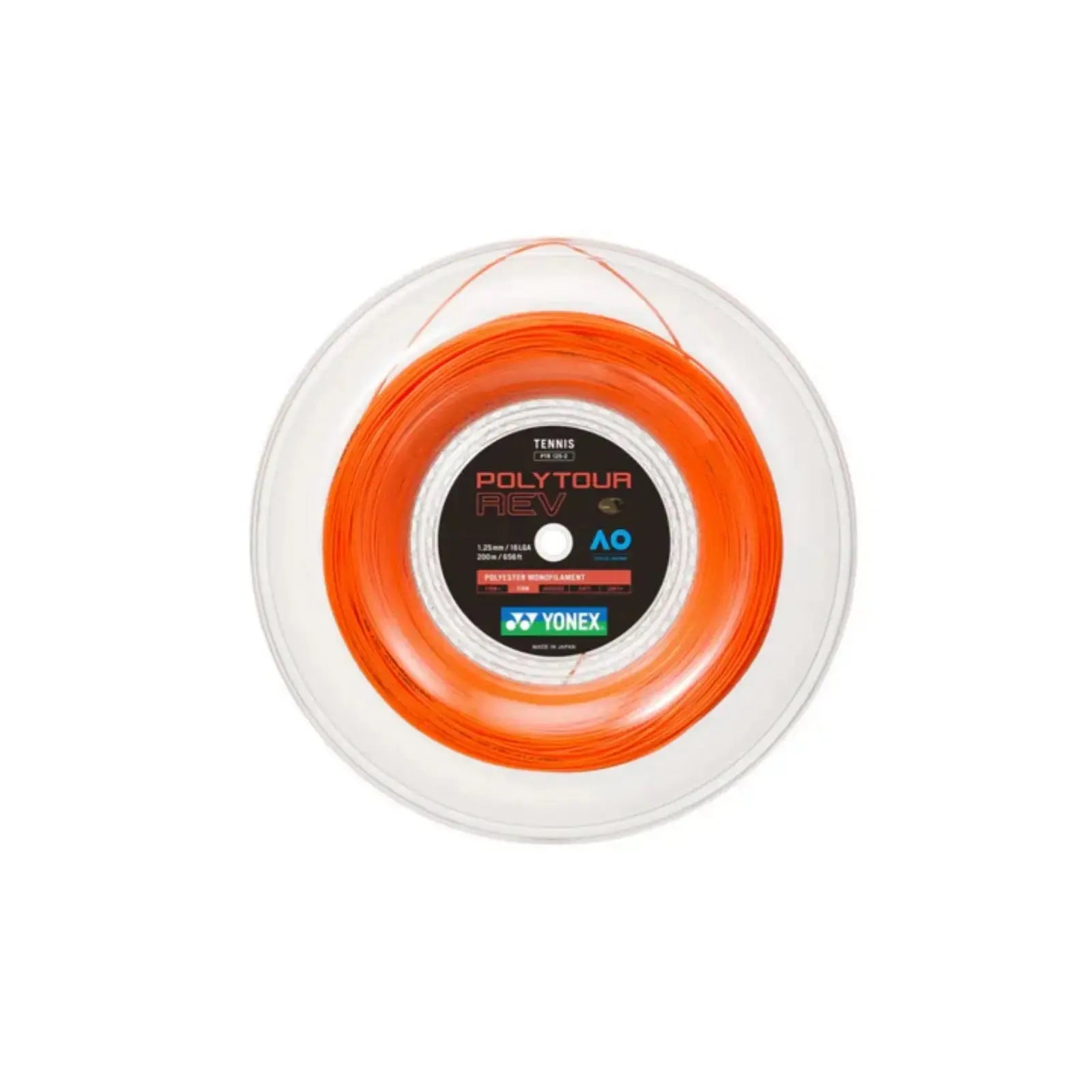 Yonex Tour Rev 1.25 Tennis String 200m Coil-Bright Orange