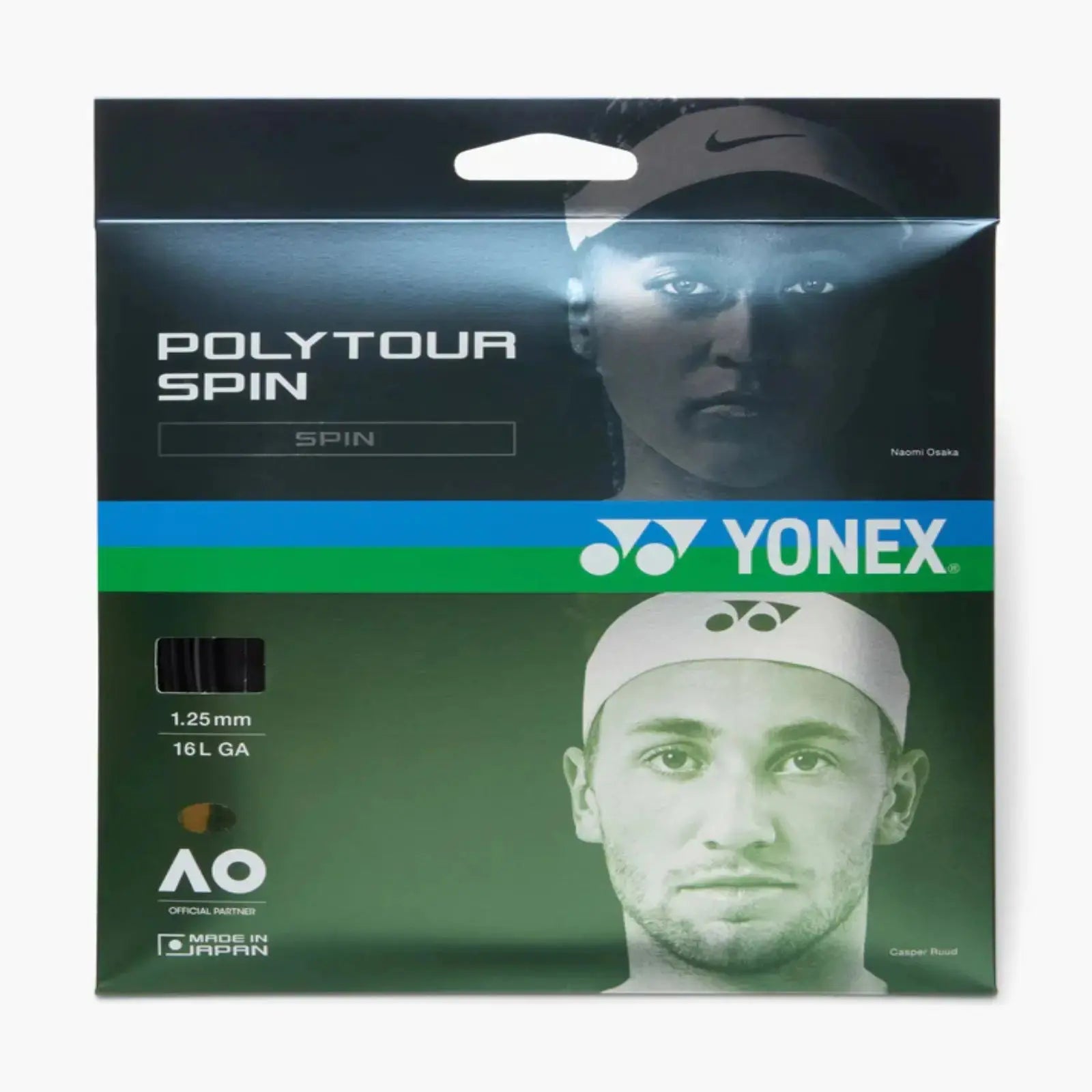 Yonex Tour Spin 125 Tennis String Set-Black