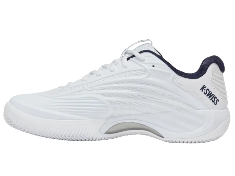 KSwiss Men's Tennis Shoes Hypercourt Express 3 - Clay Court - White/Peacoat/Silver