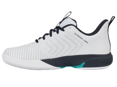 KSwiss Men's Tennis Shoes Ultrashot Light - Clay Court - White/Carbon/Baltic