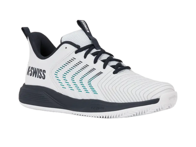 KSwiss Men's Tennis Shoes Ultrashot Light - Clay Court - White/Carbon/Baltic