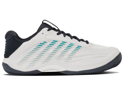 KSwiss Men's Tennis Shoes Hypercourt Express 3 - Clay Court - Blanc /Carbon/Baltic