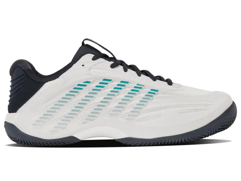 KSwiss Men's Tennis Shoes Hypercourt Express 3 - Clay Court - Blanc /Carbon/Baltic
