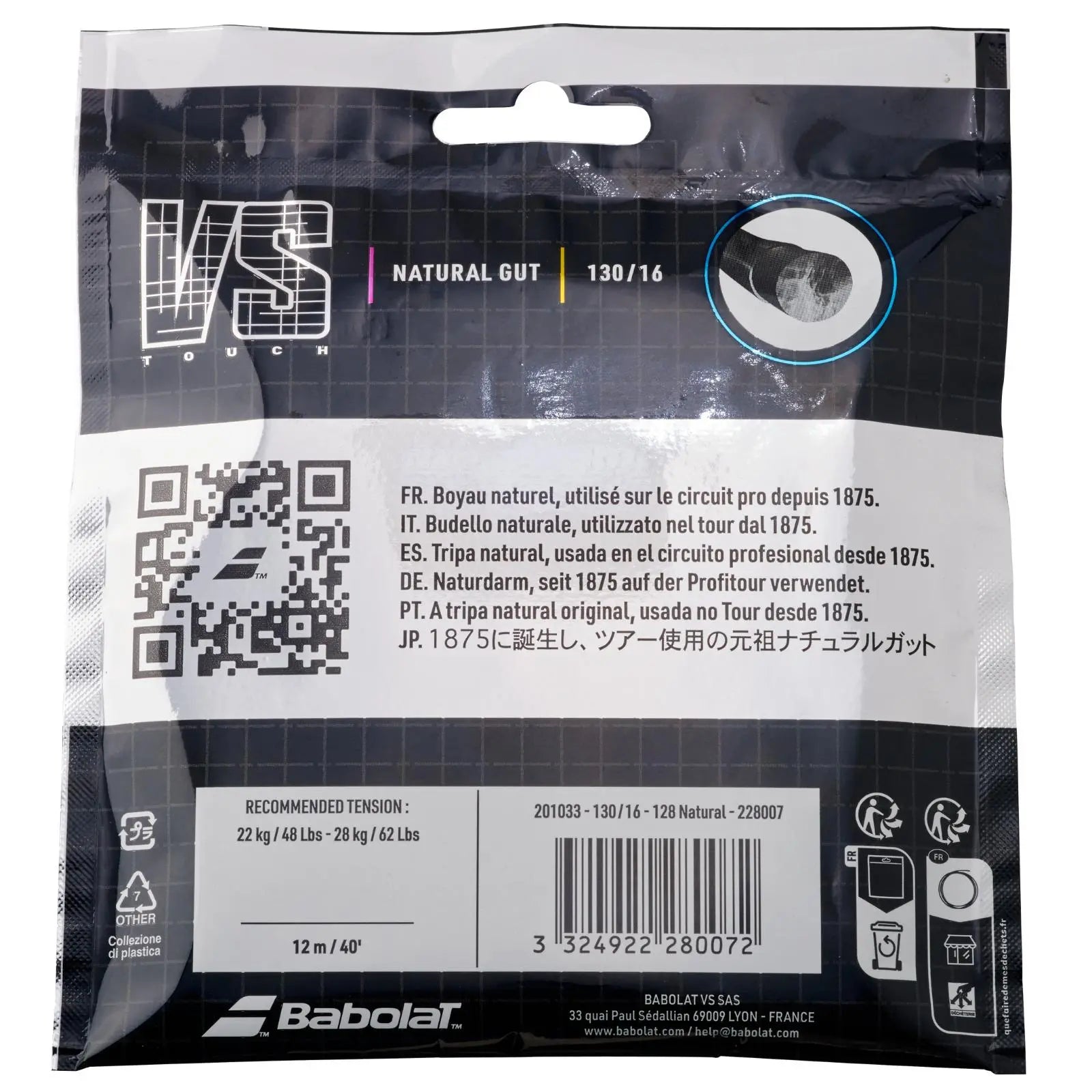 Babolat Tennis String Touch VS 150th Anniversary - 1.30 (16) - Natural
