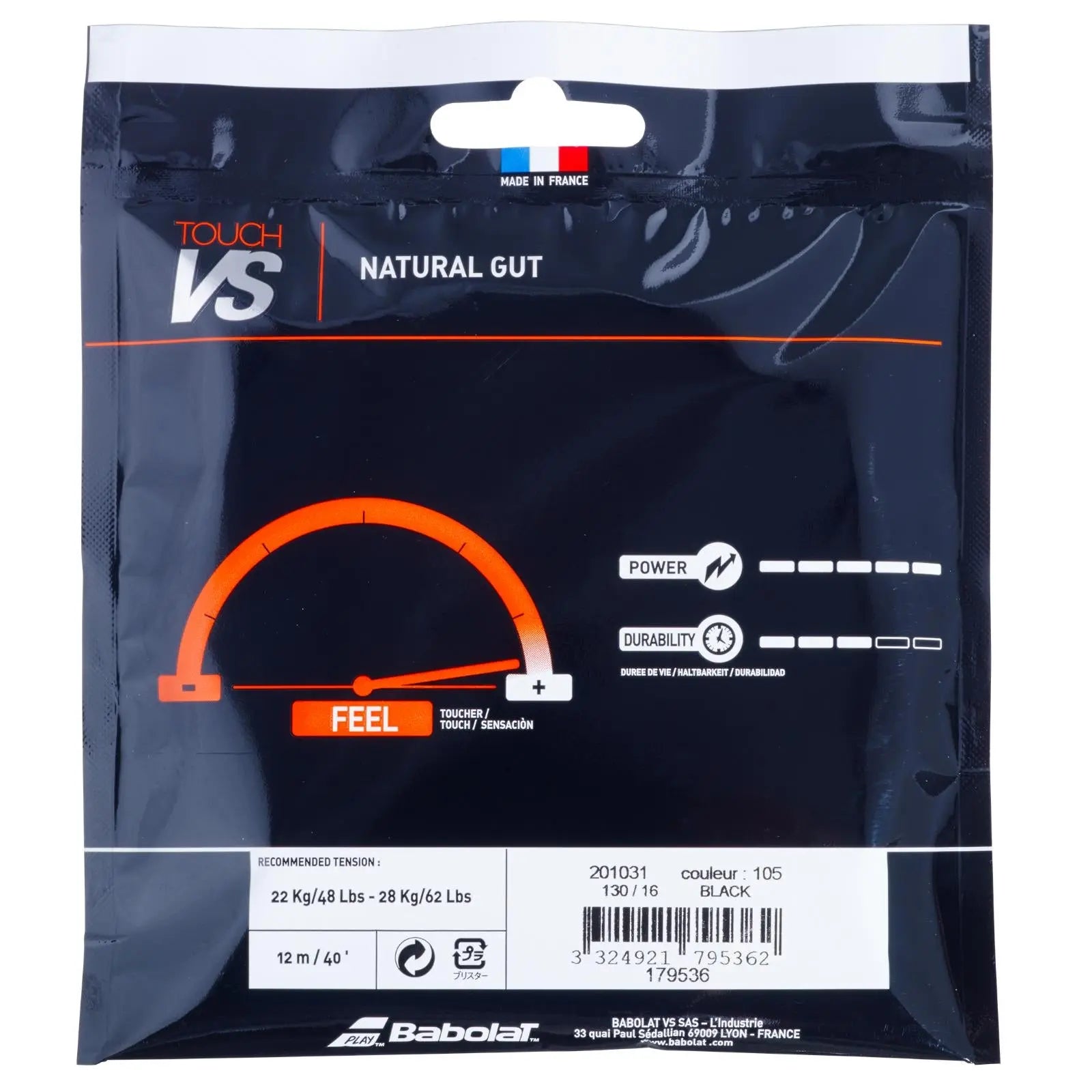 Babolat Tennis String Touch VS - 1.25 (17) - Natural