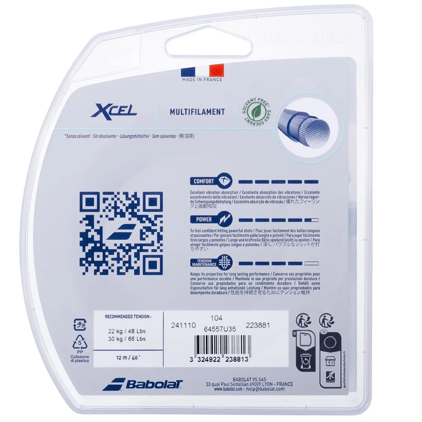 Babolat Tennis String XCEL 12M - 1.25 (17) - Red