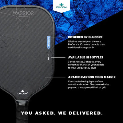 Diadem Pickleball Paddle Warrior Blucore V3 19mm Pro