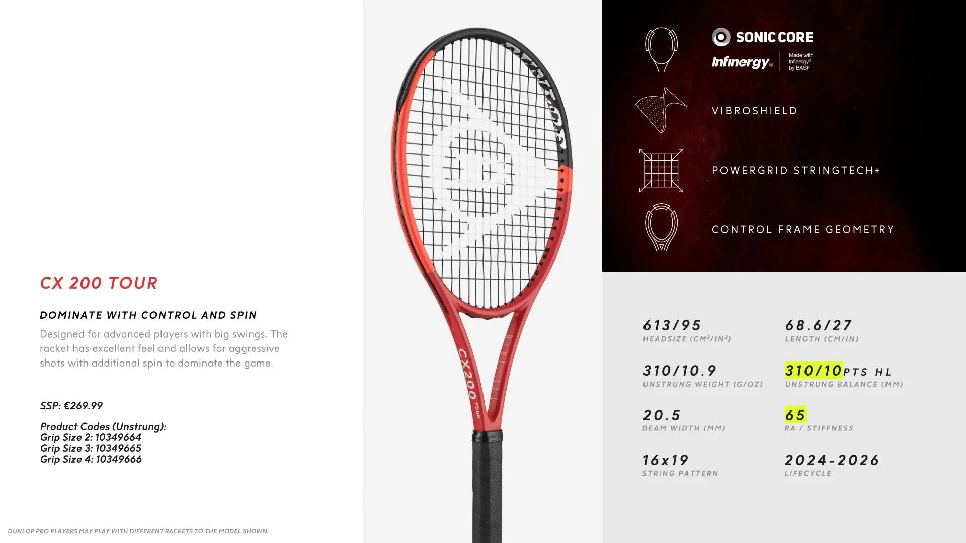 Dunlop CX200 Tour Tennis Racquet (Unstrung)