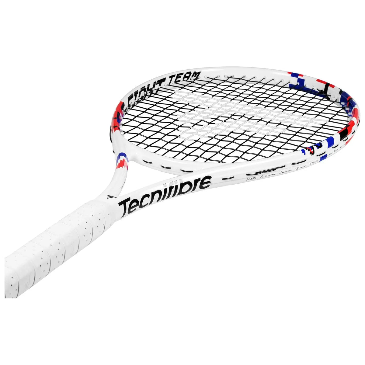 Angled view of the Tecnifibre TFight Team 26 (2026) head and grip