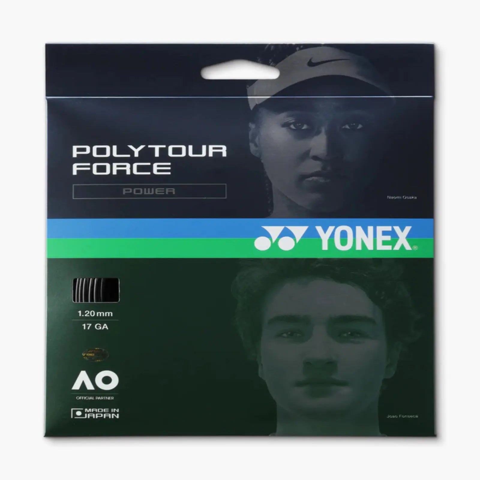 Yonex Polytour Force Power 1.25 16L GA Tennis String Set-Black