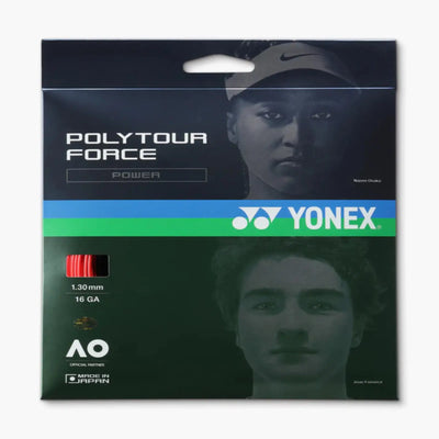 Yonex Polytour Force Power 1.30 16 GA Tennis String Set-Bright Red