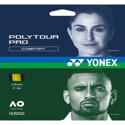 Yonex Polytour Pro Comfort 1.20 17 GA Tennis String Set-Yellow