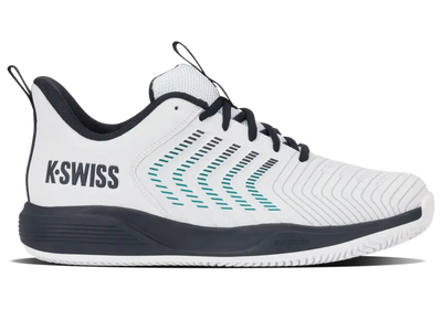 KSwiss Men's Tennis Shoes Ultrashot Light - Clay Court - White/Carbon/Baltic