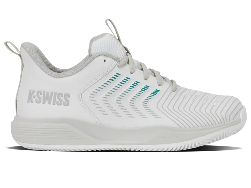 KSwiss Women's Tennis Shoes Ultrashot Light - Clay Court - White/Dawn Blue/Baltic